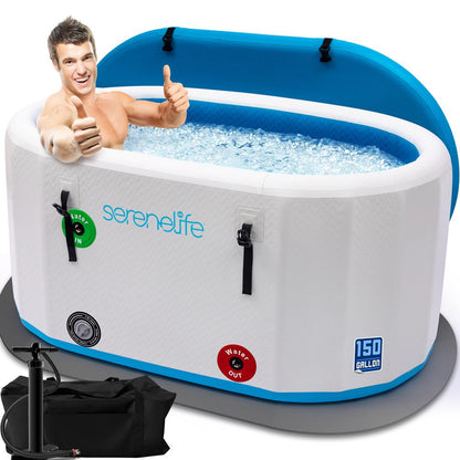 Inflatable Cold Plunge Tub 150 Gal Drop Stitch PVC Therapy Recovery