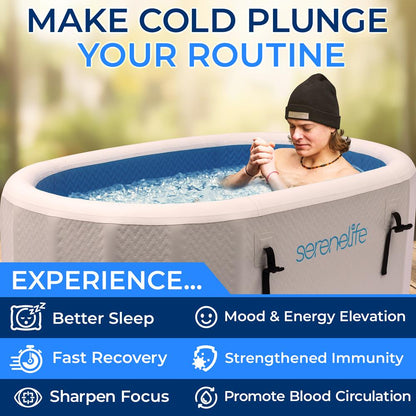 Inflatable Cold Plunge Tub 150 Gal Drop Stitch PVC Therapy Recovery