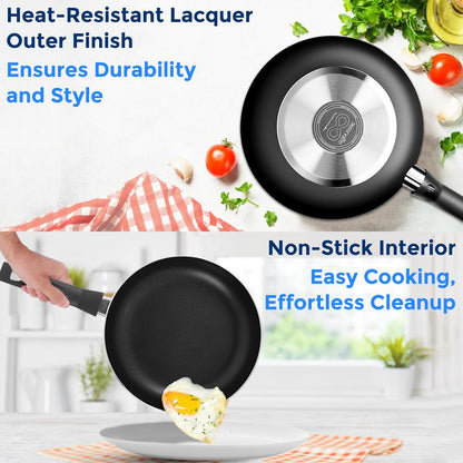 15-Piece Non-Stick Cookware Set, Even Heat, Black Coating