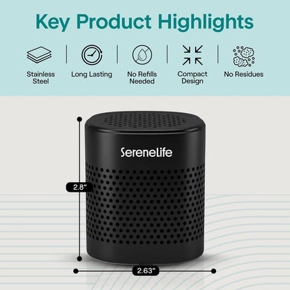 Serenelife Square Refrigerator Deodorizer, Lasts Up To 10 Years, More Effective Than Baking Soda - With Natural Bamboo Air Purifying Technology (Black)