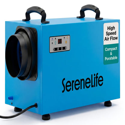 Serenelife Portable Commercial Crawl Space Dehumidifier – Energy-Efficient, 120 Ppd Moisture Removal, Low Noise, Auto Defrost, Cetl Listed, Ideal For Basements & Damp Areas (Blue)