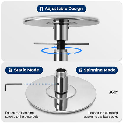 Spinning Dance Pole with Lights, Durable Steel, Adjustable Height