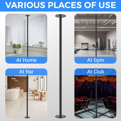 Adjustable Fitness Dance Pole, 1102 lb Capacity, Steel, Anti-Rust Surface