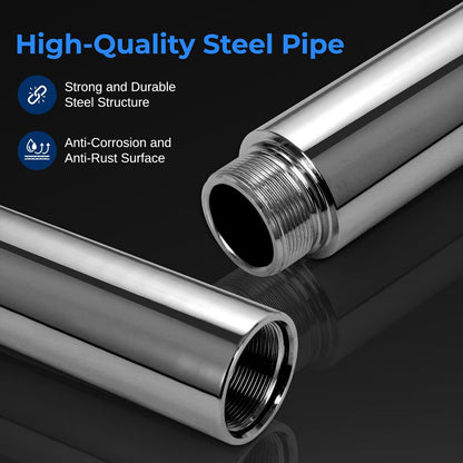 Portable Spinning Fitness Pole, Adjustable Steel, Chrome Finish