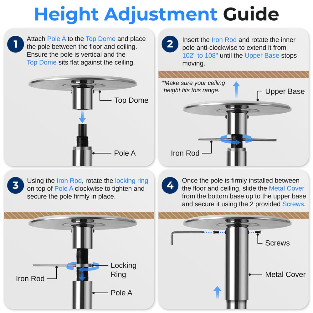 Pyle Spinning Fitness Pole - Thumbnail 5