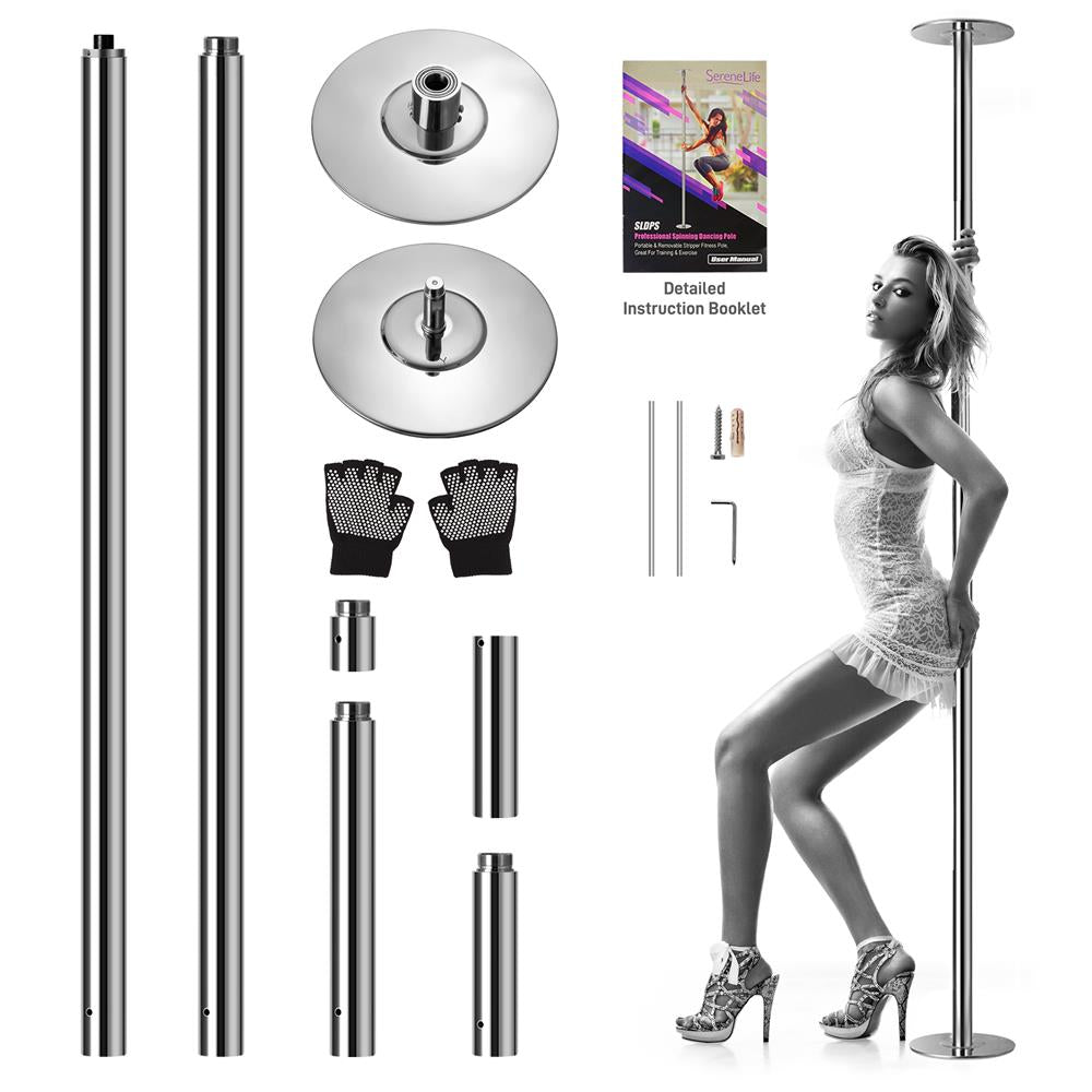 Serenelife SLDPS Professional Spinning Dancing Pole - Portable & Remov