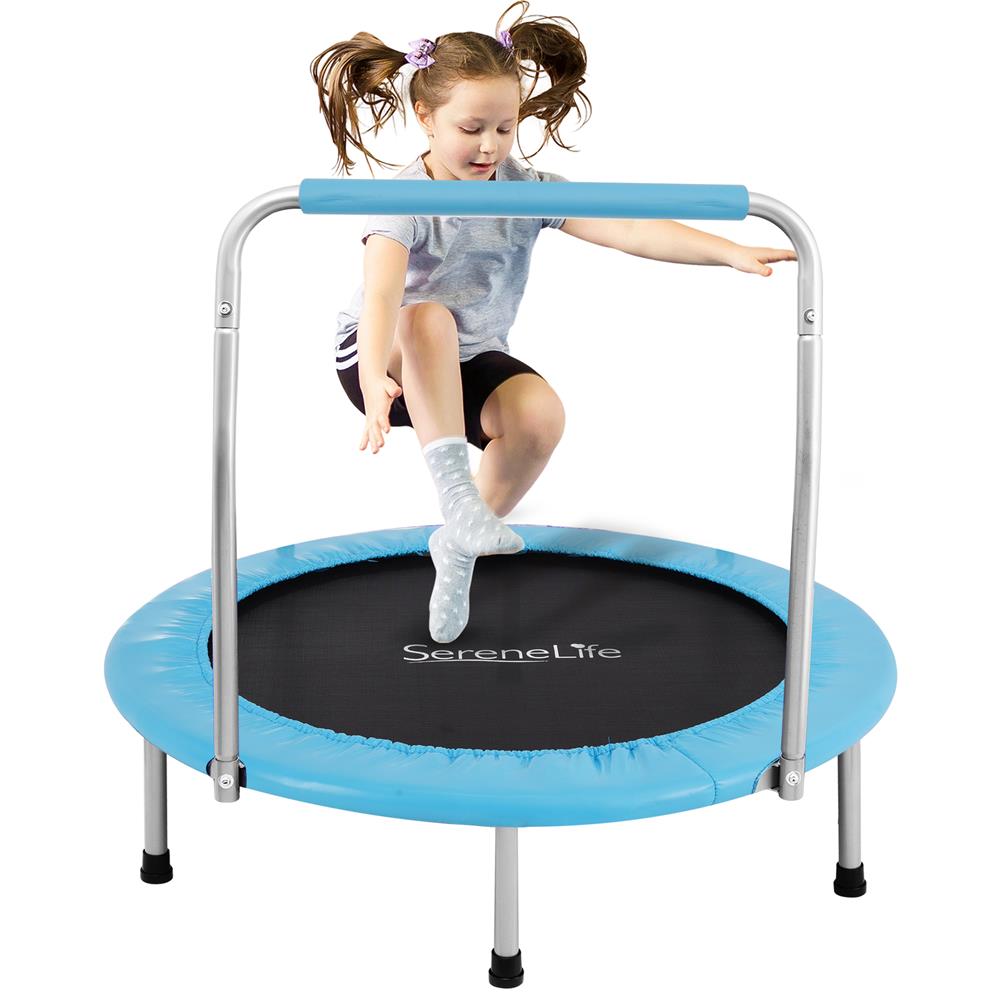 Toddler Trampoline, Safe Jump, Spring-less Design, Blue – Pyle USA