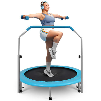40" Foldable Trampoline, Weight Loss, Adjustable Handle, Sky Blue