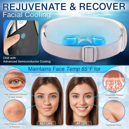 Smart Eye Massager, Relieves Strain, Heat Therapy, Bluetooth Music