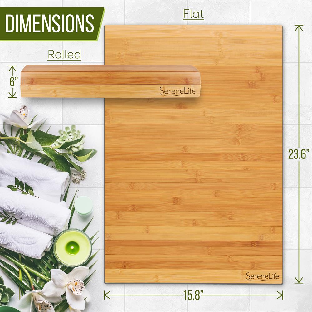 product image number 2 for SereneLife Bamboo Bathroom Floor Mat