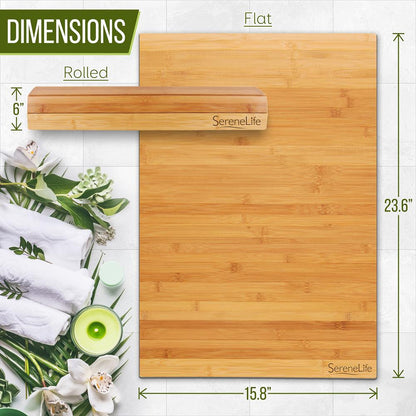 product image number 2 for SereneLife Bamboo Bathroom Floor Mat