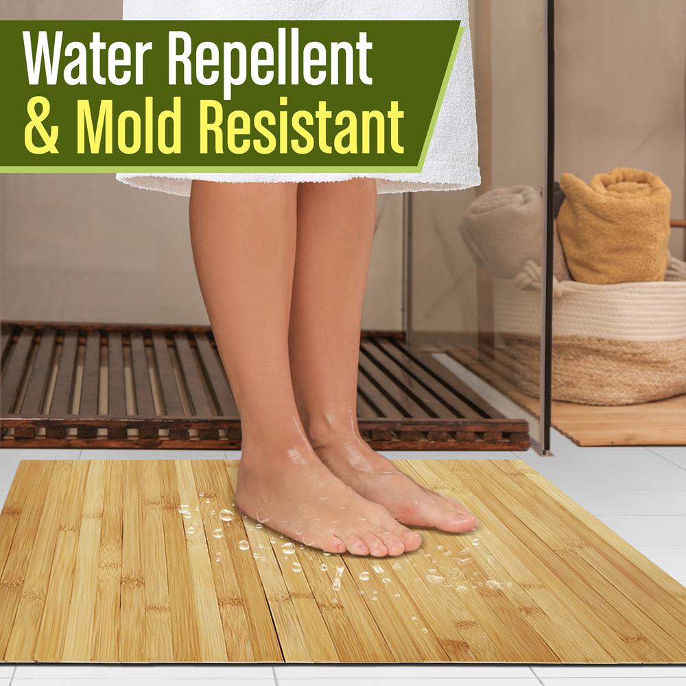 SereneLife Bamboo Bath Mat - Thumbnail 4