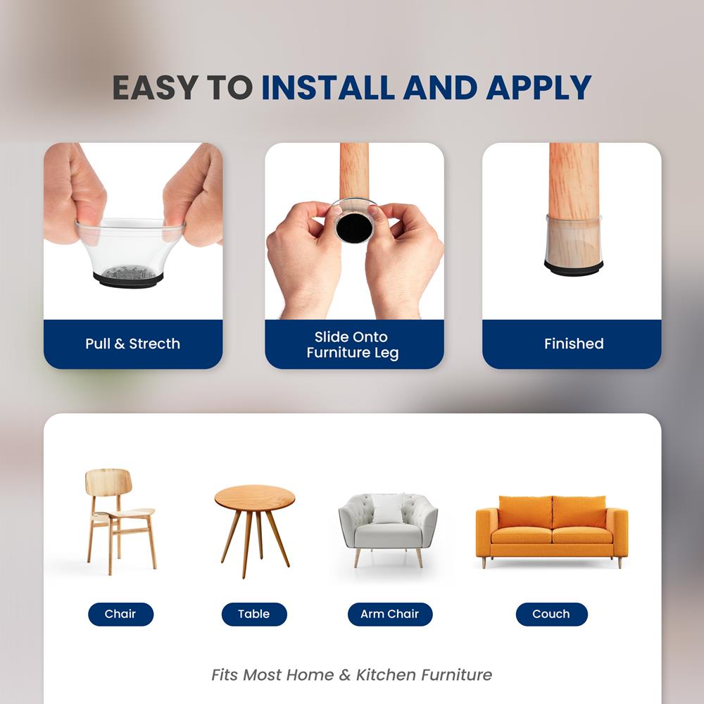 product image number 4 for SereneLife Rubber Furniture Leg Cover