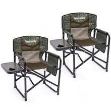 Serenelife Portable Foldable Director Chair With Side Table, Cup Holder & Carry Bag For Outdoor Use  (Green Camouflage)