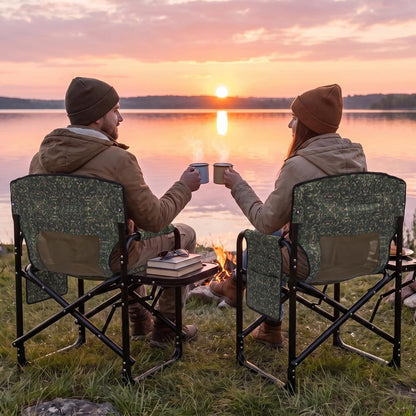 Serenelife Portable Foldable Director Chair With Side Table, Cup Holder & Carry Bag For Outdoor Use  (Green)