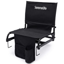 Serenelife Stadium Chair With Backrest –Compact, Foldable, Lightweight & Durable For Outdoor Events And Sports Games  (Black)