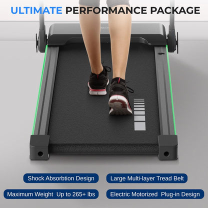Folding Treadmill for Weight Loss, 2.5 HP Motor, Shock Absorption, White LED