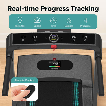 Walking Pad Treadmill, Space-Saving, 2.5HP, LED Display, 265lbs Capacity