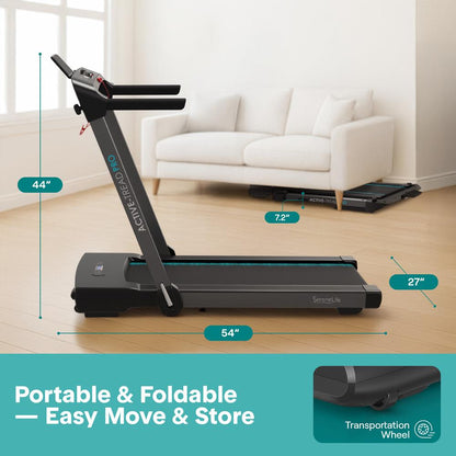 Walking Pad Treadmill, Space-Saving, 2.5HP, LED Display, 265lbs Capacity