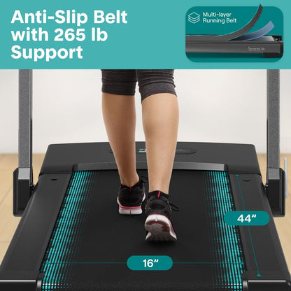 Walking Pad Treadmill, Space-Saving, 2.5HP, LED Display, 265lbs Capacity