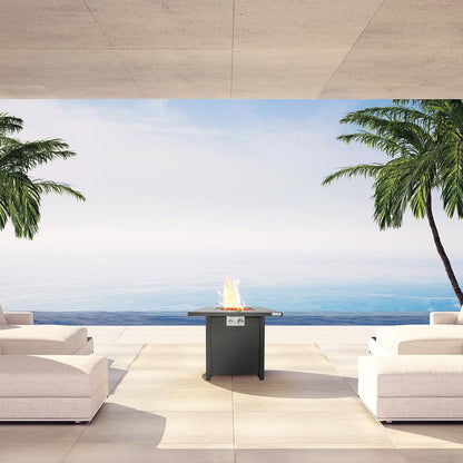 Outdoor Propane Fire Pit Table 40,000 BTU Steel Top Weather-Resistant