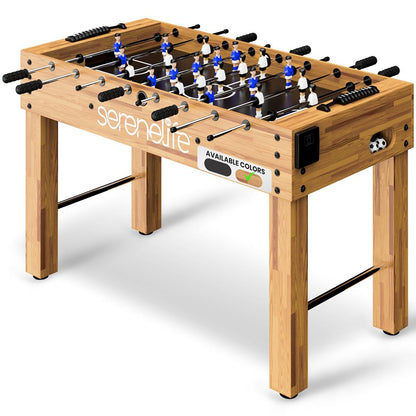 Foosball Table 48" Adjustable Height MDF Natural Finish 2 Balls Included
