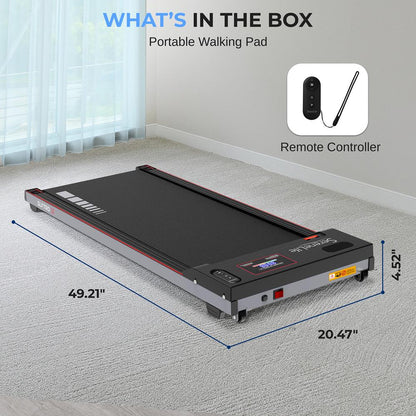 Walking Pad Treadmill, Shock Absorption, 2.5HP, Remote Control, Smart Speed Control