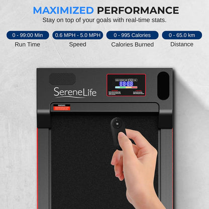 Walking Pad Treadmill, Shock Absorption, 2.5HP, Remote Control, Smart Speed Control