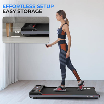Walking Pad Treadmill, Shock Absorption, 2.5HP, Remote Control, Smart Speed Control