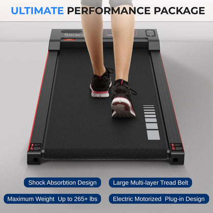 Walking Pad Treadmill, Shock Absorption, 2.5HP, Remote Control, Smart Speed Control