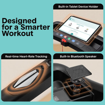 Serenelife Portable Folding Treadmill With Adjustable Incline, Led Control Panel, Bluetooth Speakers & 12 Pre-Set Workout Programs