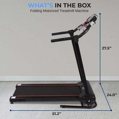 Electric Folding Treadmill, Compact Design, Bluetooth, 12 Modes