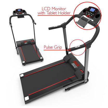 Electric Folding Treadmill, Compact Design, Bluetooth, 12 Modes