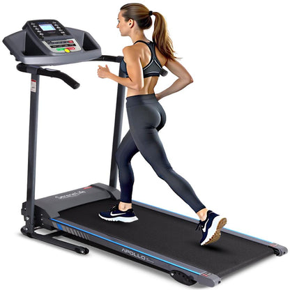 Electric Folding Treadmill, Bluetooth Sync, Manual Incline, Compact Design