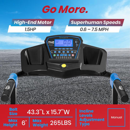 Electric Folding Treadmill, Space-Saving, 1.5 HP, Bluetooth App