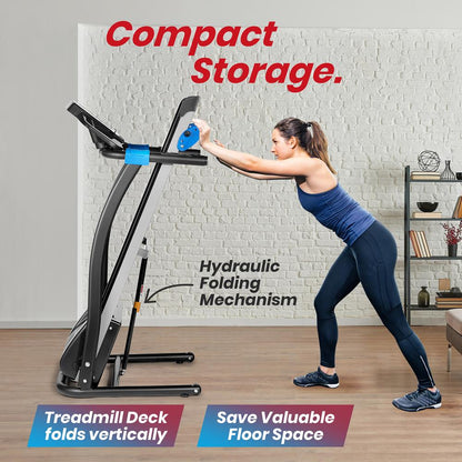 Electric Folding Treadmill, Space-Saving, 1.5 HP, Bluetooth App