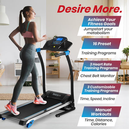 Electric Folding Treadmill, Space-Saving, 1.5 HP, Bluetooth App