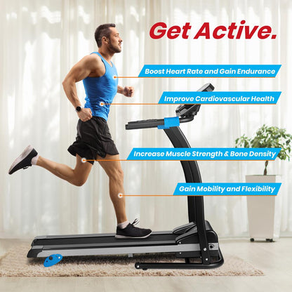 Electric Folding Treadmill, Space-Saving, 1.5 HP, Bluetooth App