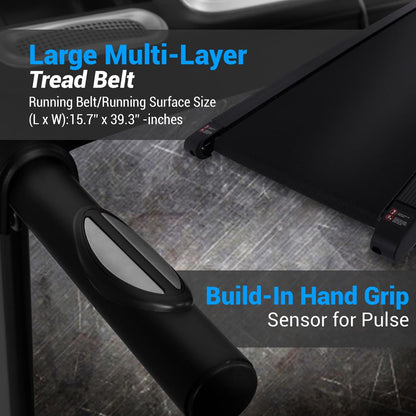 Folding Treadmill for Home Fitness, 6 MPH, 1HP Motor, 12 Programs, Bluetooth