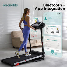 Folding Treadmill for Home Fitness, 6 MPH, 1HP Motor, 12 Programs, Bluetooth