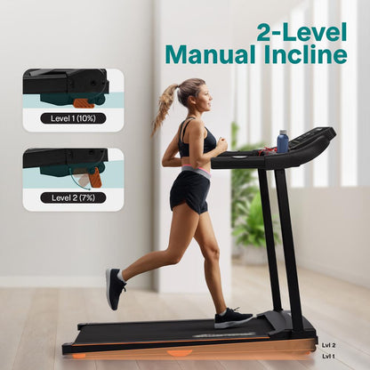Serenelife Foldable Smart Digital Treadmill With 5 Led Display Windows, Bluetooth Music Connectivity, Advanced App Integration, High-Performance Cushioning System, And 2-Level Manual Incline For Optimal Workouts - Powered By 2.5Hp Motor
