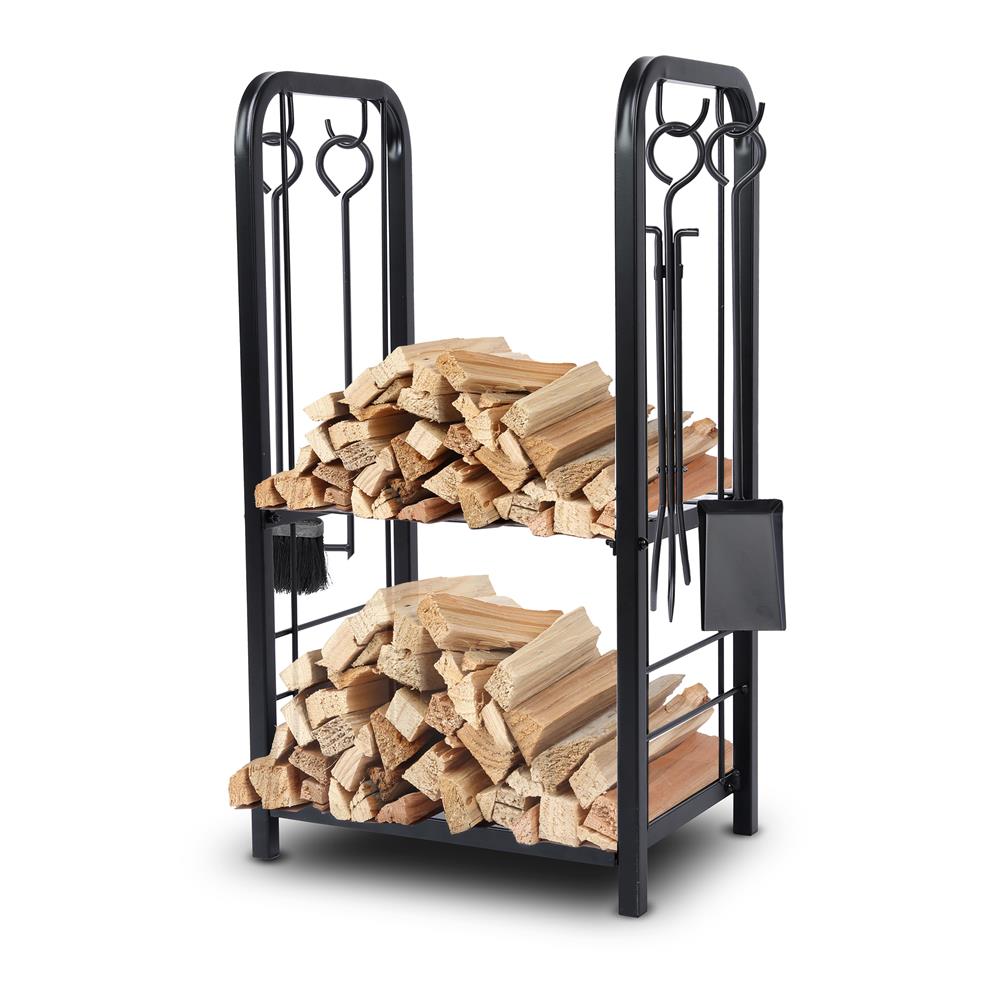 Firewood Rack 220 lbs Capacity Sturdy Metal Indoor/Outdoor – Pyle USA