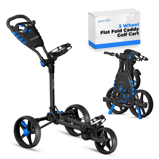 3-Wheel Golf Push Cart, Easy Fold, Aluminum Frame, Smooth Roll