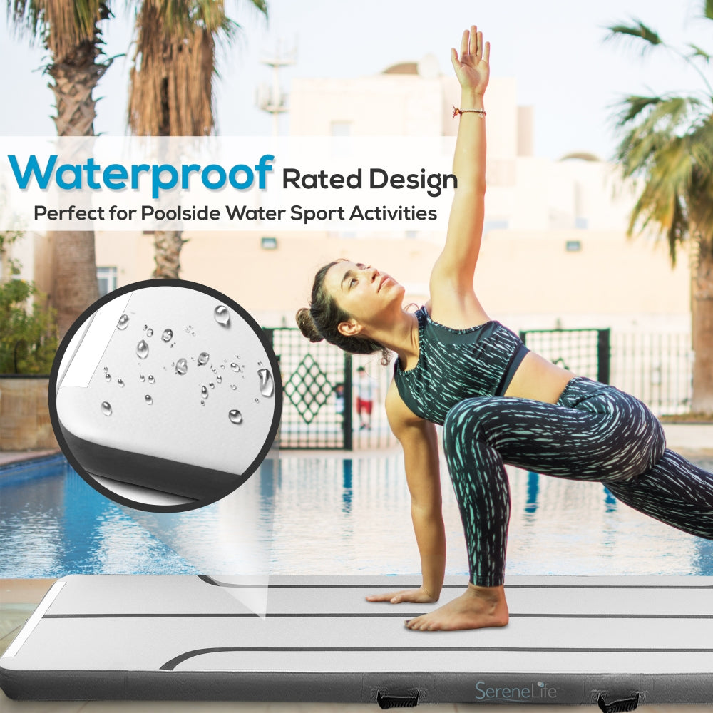Inflatable Gymnastics Mat 13FT - Bouncy, Waterproof, 4in Thick