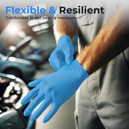 Disposable Nitrile Gloves, Puncture Resistant, Textured Grip, Large, 100 Pcs
