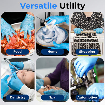 Disposable Nitrile Gloves, Puncture Resistant, Textured Grip, Large, 100 Pcs