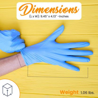 Disposable Nitrile Gloves, Puncture Resistant, Textured Grip, Large, 100 Pcs