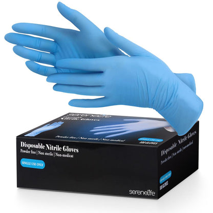 Disposable Nitrile Gloves, Puncture Resistant, Textured Grip, Large, 100 Pcs