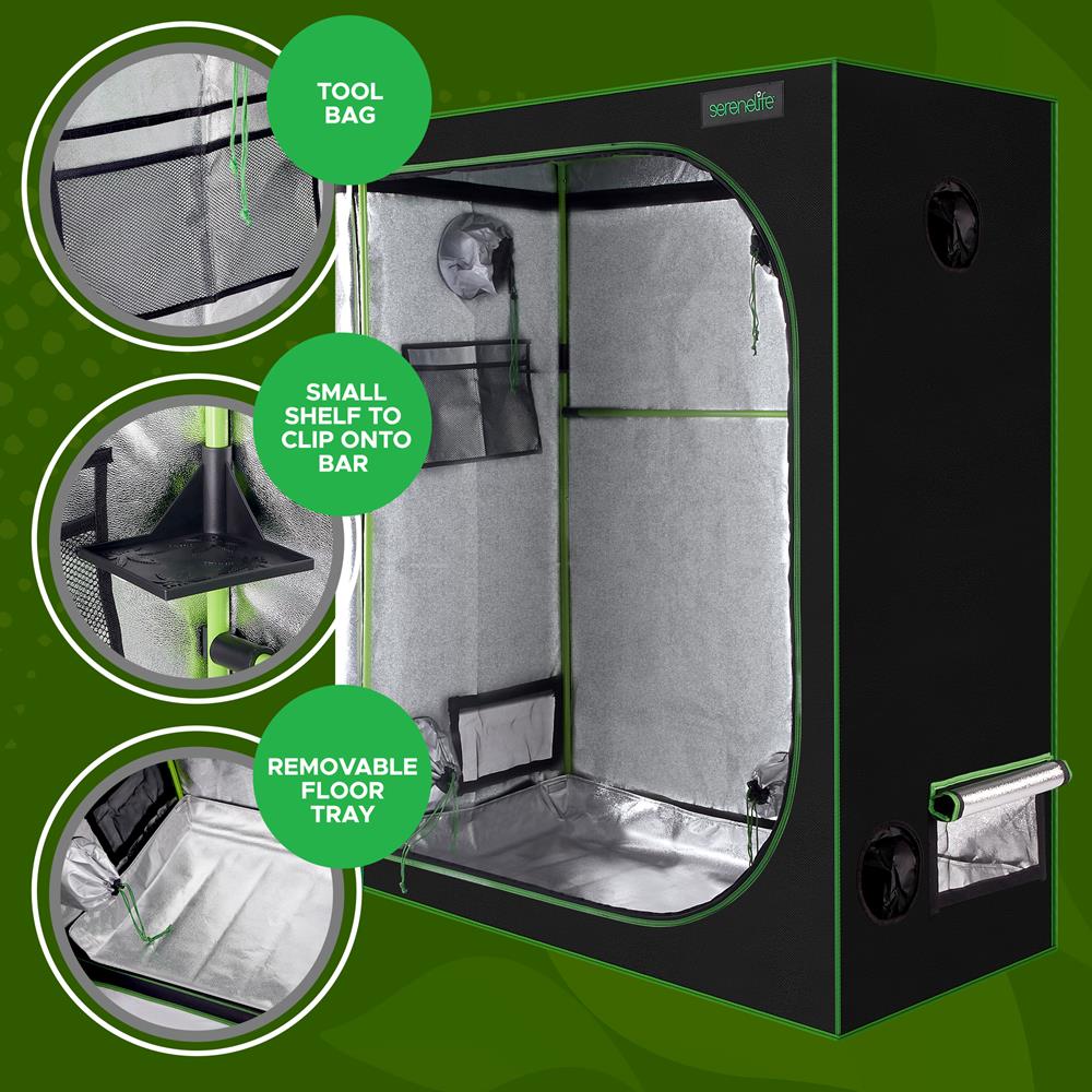 grow tent usa Hydroponic Grow Tent 48"x24"x60" Reflective Mylar with Floor Tray