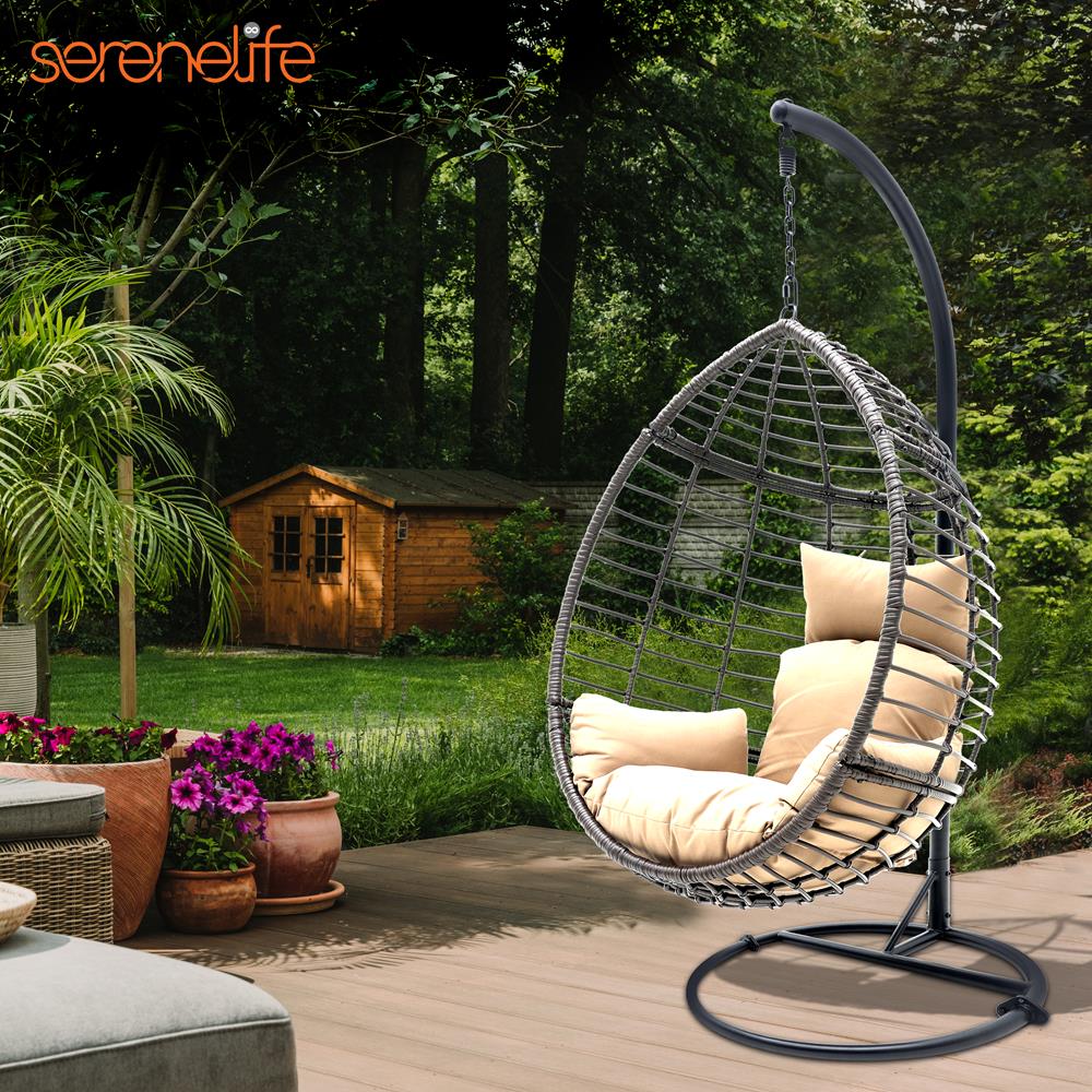 product image number 7 for SereneLife Wicker Rattan Swing Chair